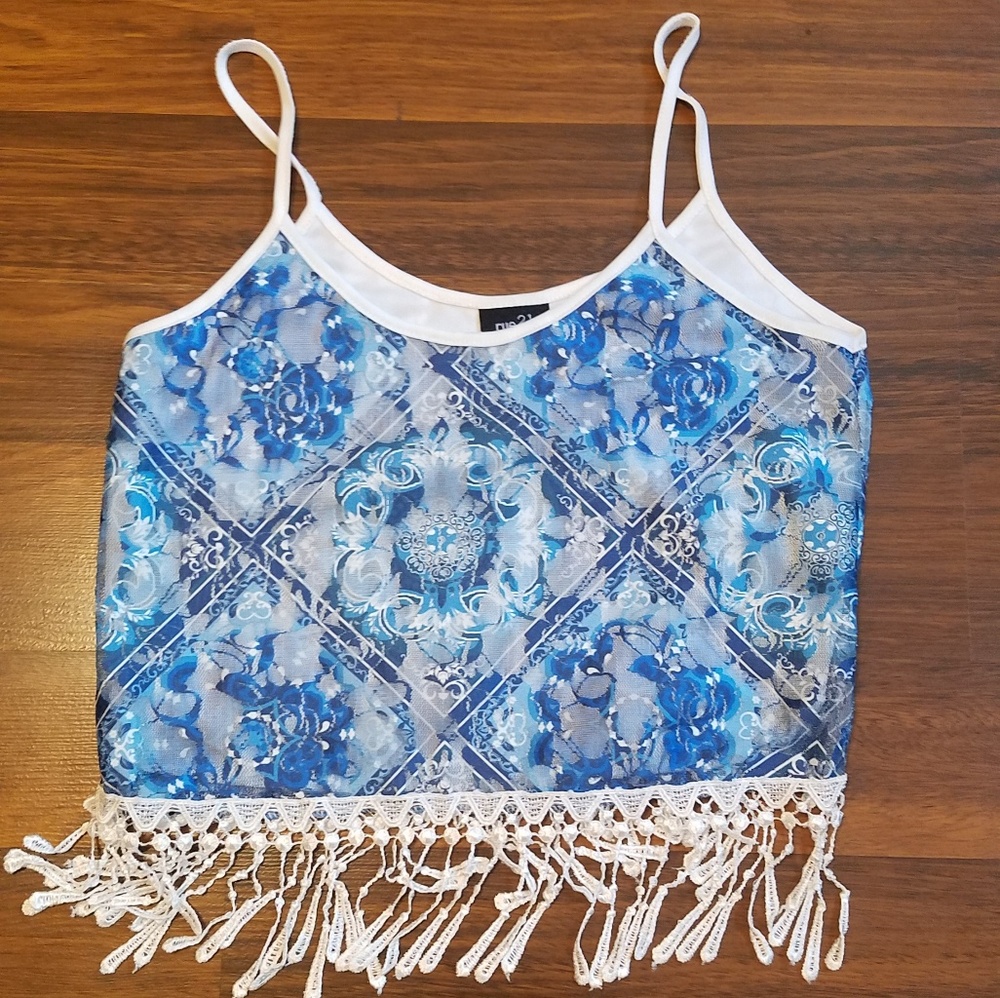 Tasseled Spaghetti Strap Blouse